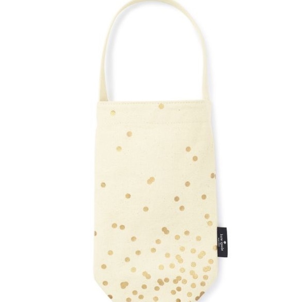 Kate Spade canvas gold dot wine bag